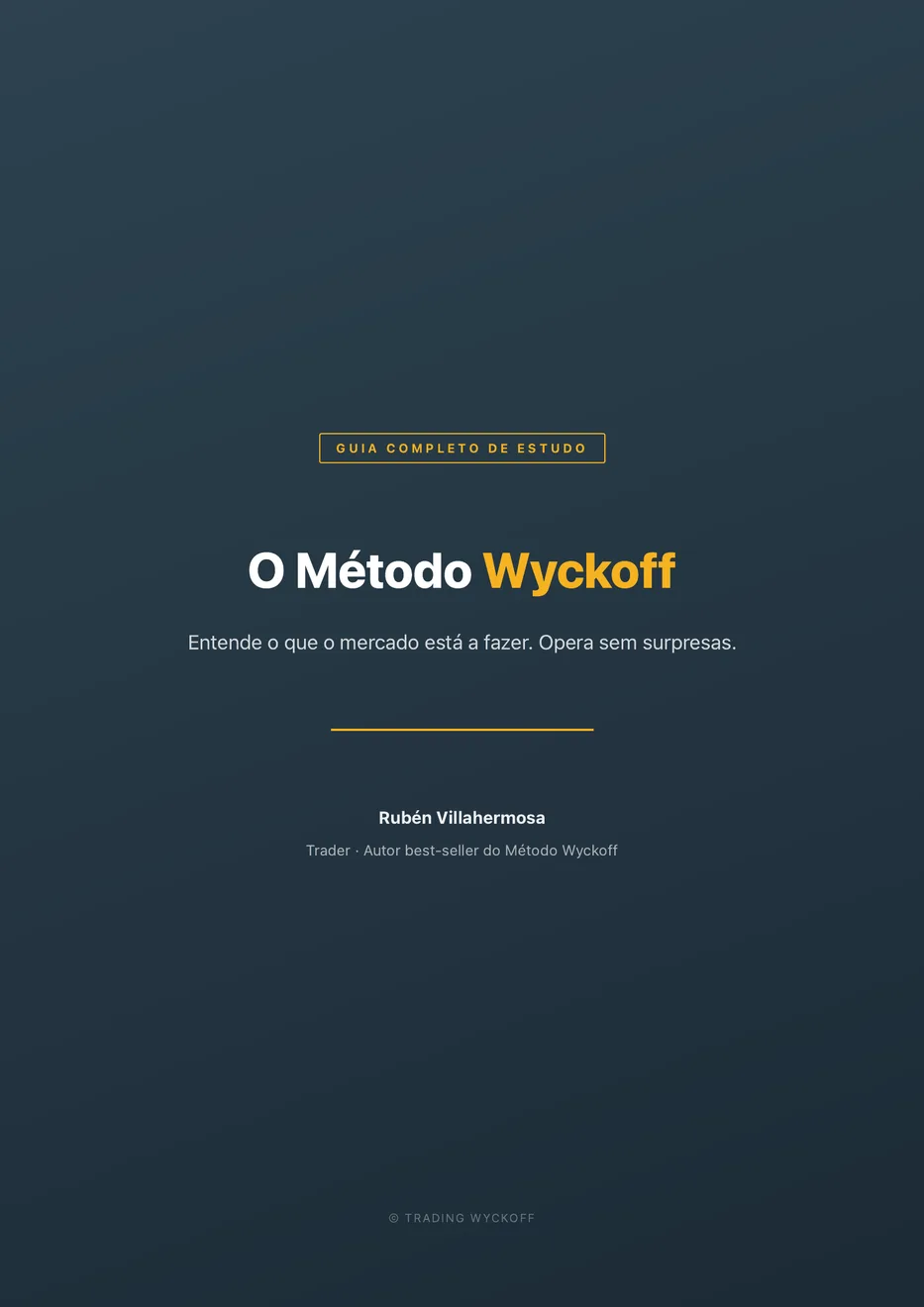 Capa do Guia Completo de Estudo do Método Wyckoff