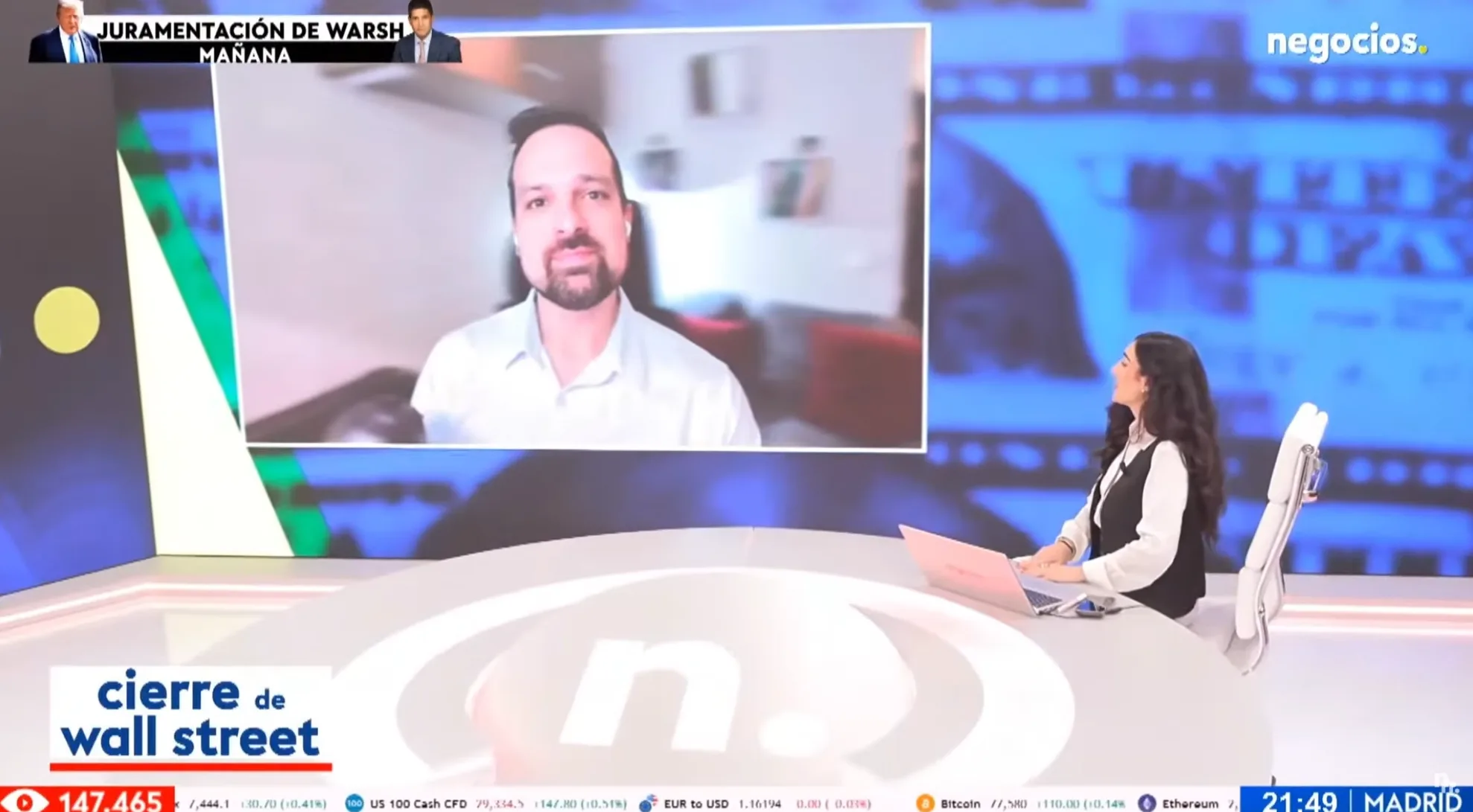 Rubén Villahermosa analizando Walmart, Nvidia y el S&P 500 bajo metodología Wyckoff en directo en NegociosTV